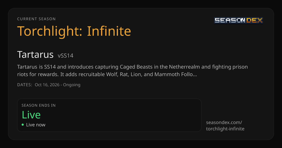 Torchlight Infinite Next Season: Start Date and Countdown — SeasonDex